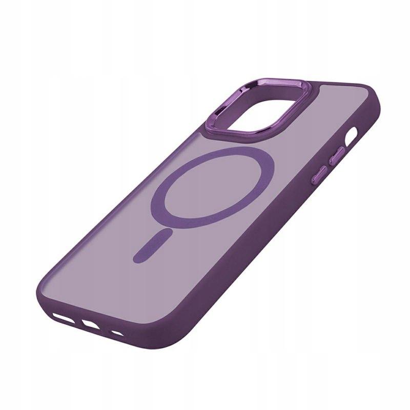 Case for iPhone 14 Pro Max Magsafe Reinforced Case Dark Purple + Glass