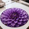 Yousheng Цветочный Плюшевый Напольный Коврик 3D Оптическая Иллюзия Круглый Коврик для Небольшой Площади Нескользящий Впитывающий Ковер для Гостиной Спальни Кухни Ванной Комнаты Дивана
