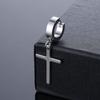 Classic Design Punk Cross Pendant Earrings Stainless Steel Simple Geometric Stud Ear Jewelry Party Gifts For Women Girls