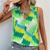 YYFS Women's Fashion Casual Summer Spring Plant Print Sleeveless V-Neck Blouses & Shirts