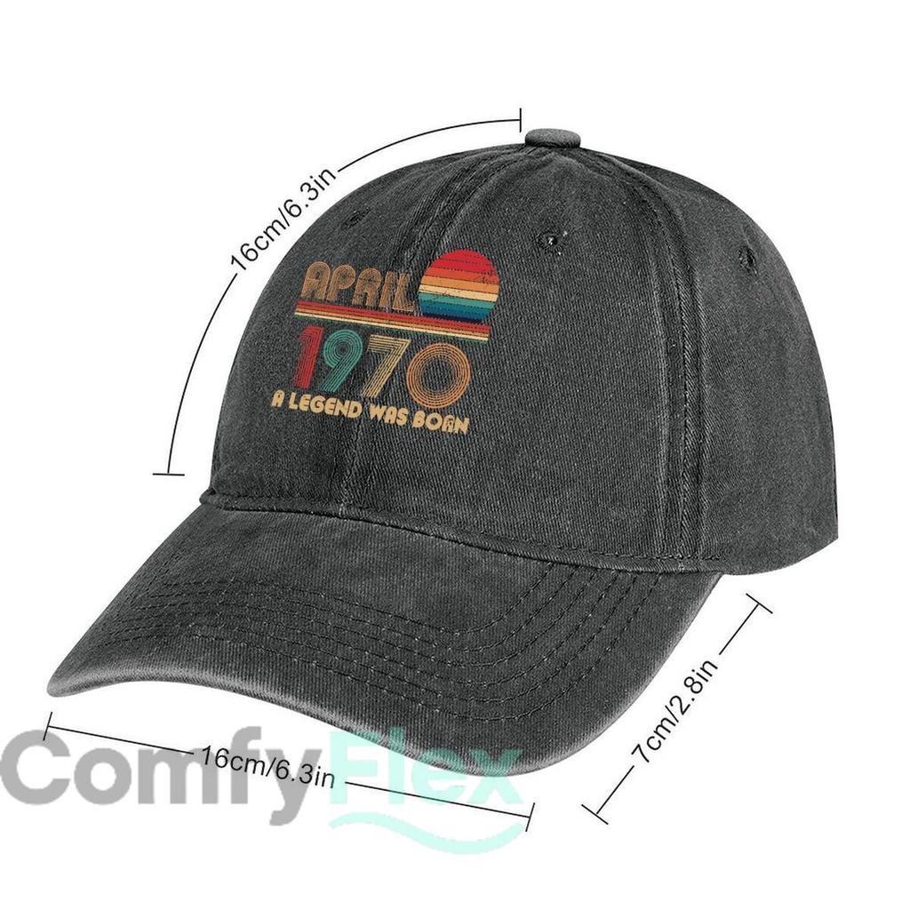 April 1970 Legend Born Fashion Washed Baseball Cap Hat Outdoor Activities