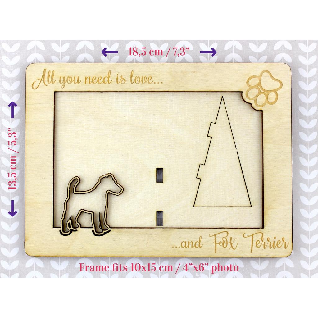 Fox Terrier Smooth – Photo frame, engraved wooden frame | Art-Dog
