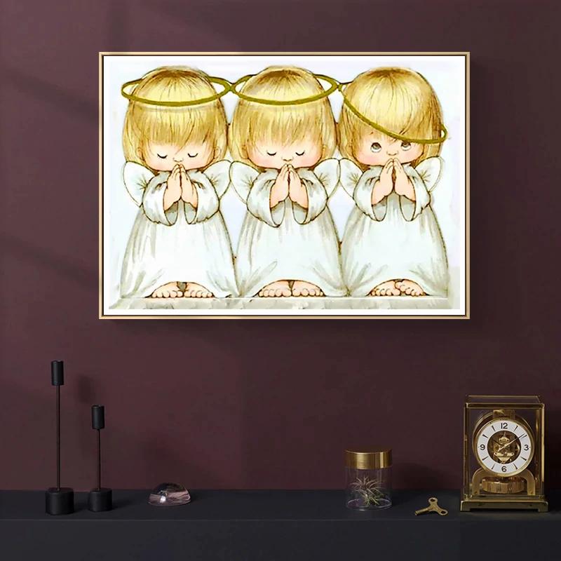 Квадратный/круглый алмаз 5D Diy алмазная живопись красивая девушка ангел Алмазная вышивка крестиком горный хрусталь мозаичное украшение