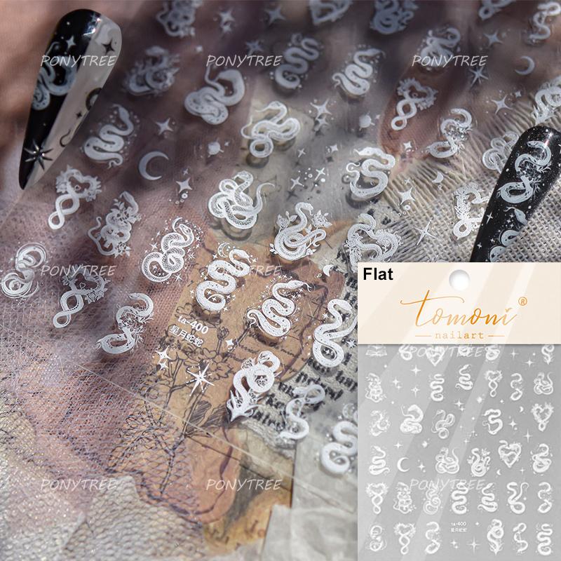 Punk Silver Metal Line Star Flower Love Colorful Butterfly Nail Art Stickers Horror Halloween Decorations Manicure Decals