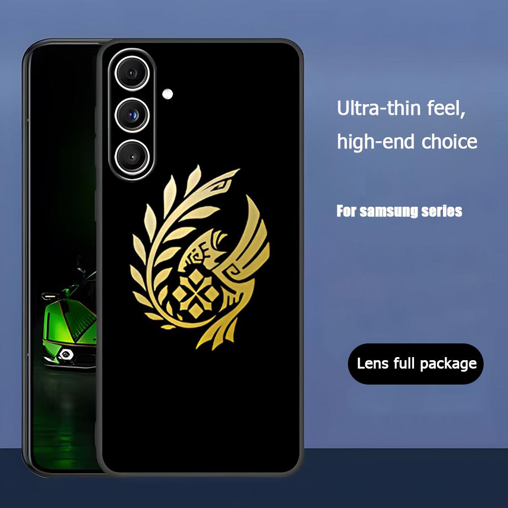 Чехол для телефона Monster Hunter Wilds для Samsung Galaxy S25 S24 S23 S22 S21 S20 Plus Ultra Note20 Мягкий Черный