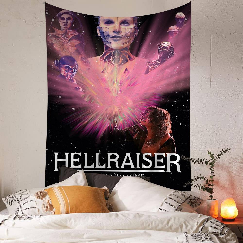 Classic H-hellraiser Movie Printed Large Wall Tapestry Indian Buddha Wall Decoration Witchcraft Bohemian Hippie Decor Blanket