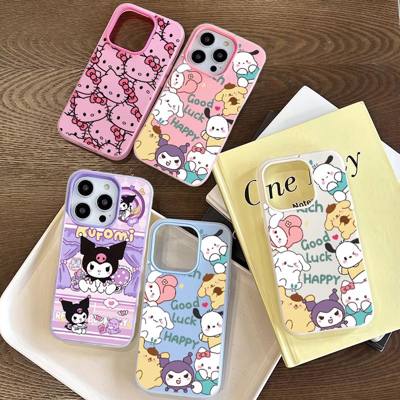 Sanrio Family Hello Kitty Kuromi Case For Xiaomi Redmi Note 15 Pro 5G 15 15C Note 14 13 12 11 10 Pro Plus 13C 5G 2 IN 1 Cover