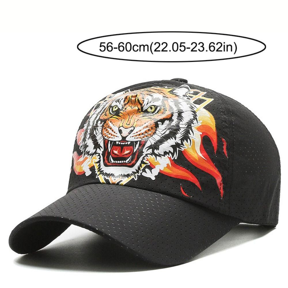 Sun Protection Summer Sun Hat Tiger Head Printed Baseball Cap Fishing Cycling Hat For Women Men