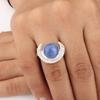 Натуральный темно-синий камень «кошачий глаз», серебро 925 пробы, украшения ручной работы, кольцо RR-48-41