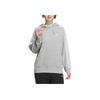 Adidas College Style Striped Logo Embroidered Loose Fit Drop Shoulder Long Sleeve Drawstring Hoodie Women hoodies Gray JF1407