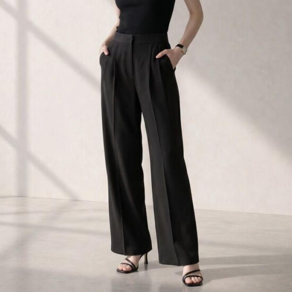 Melting Brown Women Semi Wide Slacks High Waist