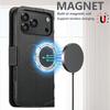 SUTENI J07 For iPhone 17 Pro Max Case Compatible with MagSafe Litchi Texture Leather Wallet Phone Cover