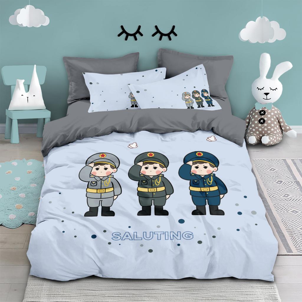 Cute Cartoon Red Hat Girl Print Bedding Sets Twin King Queen Full 2pcs Quilt Cover and Matching Pillowcases 75*50 for Kids Girls