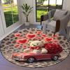 Carrosedog Round Area Rug,Carpet Rug for Living Room Bedroom Sofa Playroom Decor,Non-slip Floor Mat