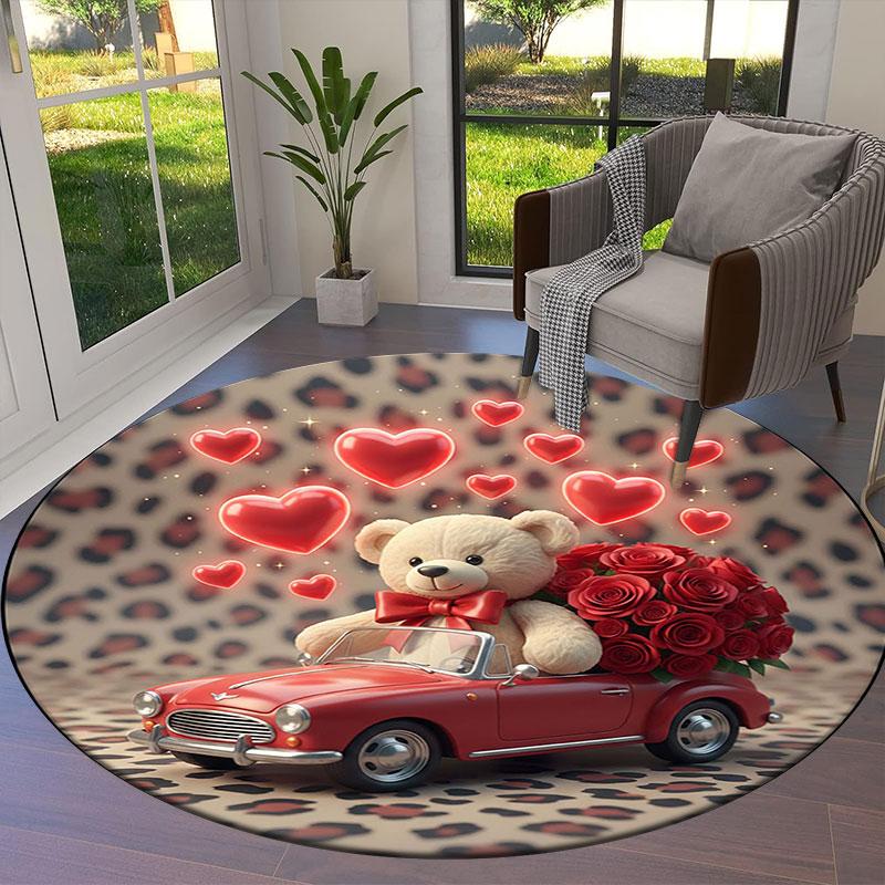 Carrosedog Round Area Rug,Carpet Rug for Living Room Bedroom Sofa Playroom Decor,Non-slip Floor Mat