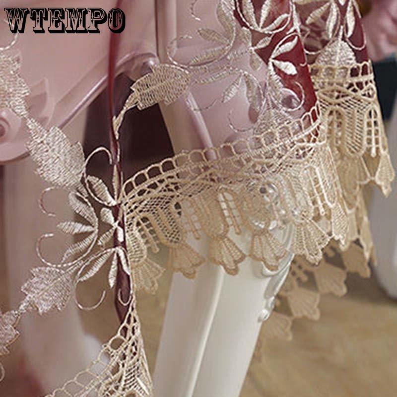 Пряжа Вышитая кружевная скатерть Круглый стол Квадратная скатерть Чайная скатерть Прямоугольная скатерть Крышка прикроватной тумбочки Ретро Европейский стиль