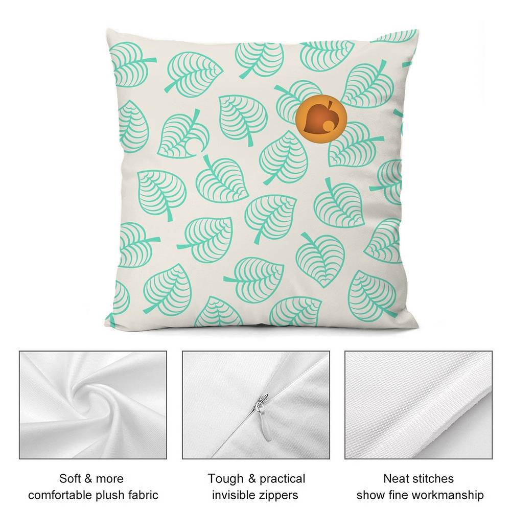 Game Cute A-Animal C-Crossing Pillow Case Short Plush Double-sided Print Square Throw Pillow Covers Sofa Home Cushion Decor