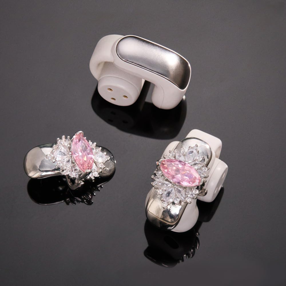 Зажимы для сережек с циркониевым декором и стразами для сережек-клипс, Элегантное украшение, Быстрое крепление/снятие, Многофункциональный аксессуар, Прочный