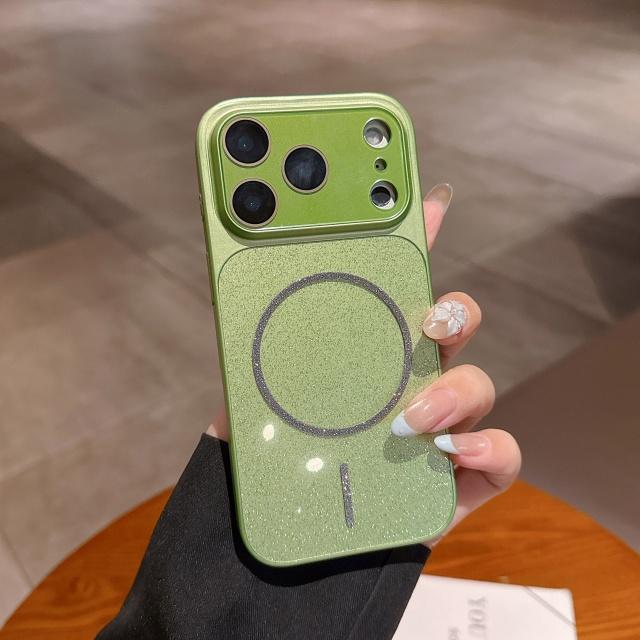 For For Iphone 16 17 Pro Max  Flash  Magnetic Soft Silicone Frame Phone Case For For Iphone 13 14 15 Lens Protective Cover