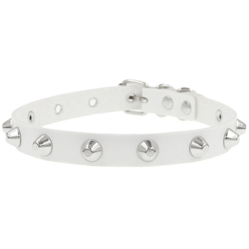 Eco-friendly PU Leather Multi-rivet Punk Metal Rock Harajuku Collar Couple Necklace Collarbone Chain Bracelet
