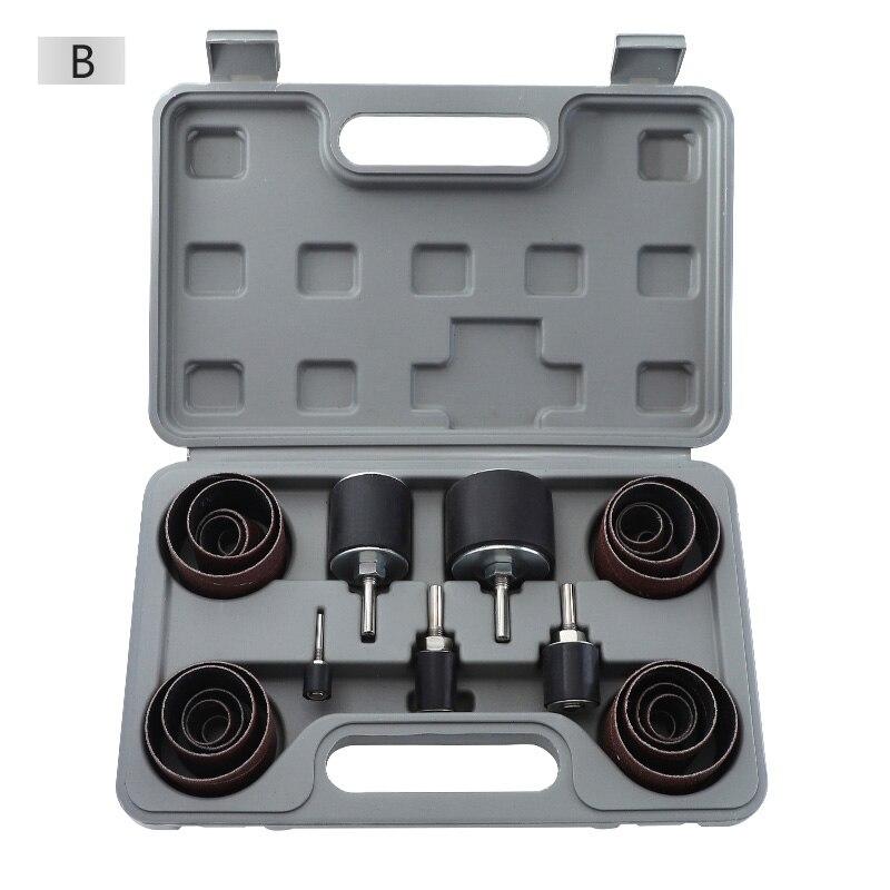 Шлифовальный барабан с футляром 20 шт/25 шт шлифовальных лент #80 #120 наждачная бумага для гравировки полировки вращающегося инструмента