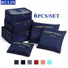 6pcs/Set Travel Luggage Suitcase Organizer Storage Bag Set Storage Organiser for Travel Waterproof Dustproof Travel Bags