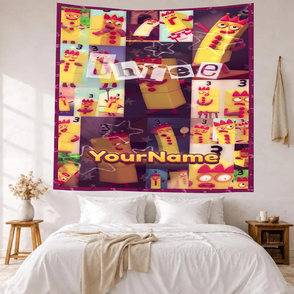 Numberblocks Custom Your Name Wall Decor Tapestry Art For Pet Memorial Birthdaywedding Party Backdrop Family Gift