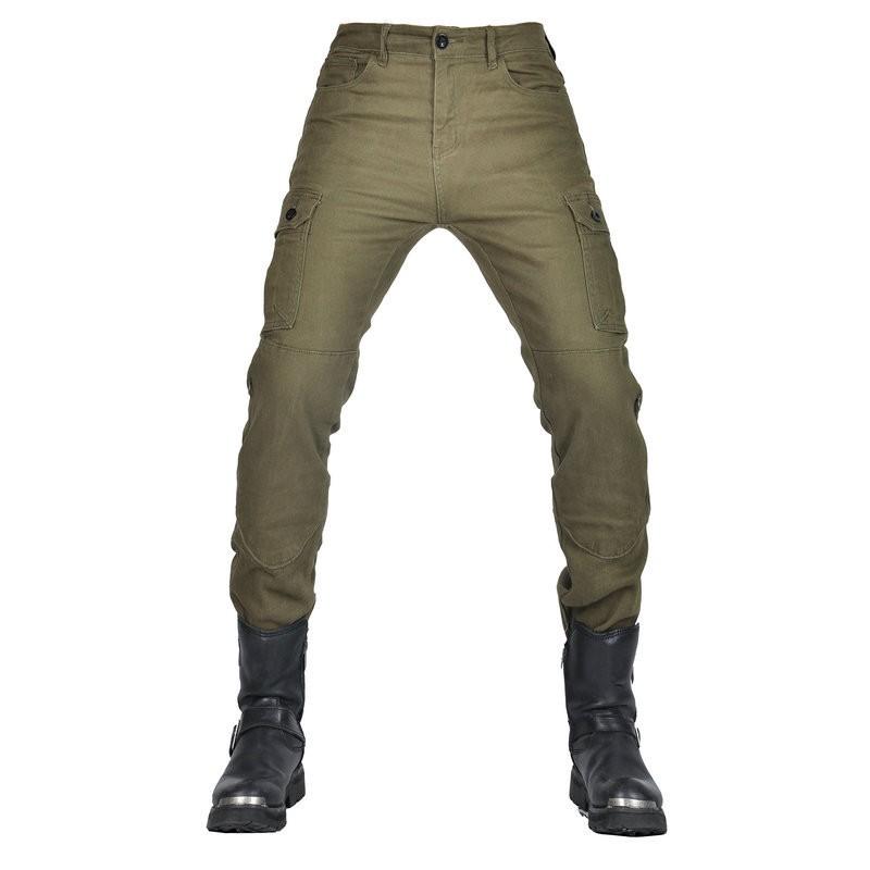 Mens Retro Motorcycle Riding Pants Casual Biker Commuter Cargo With Protective Gear
