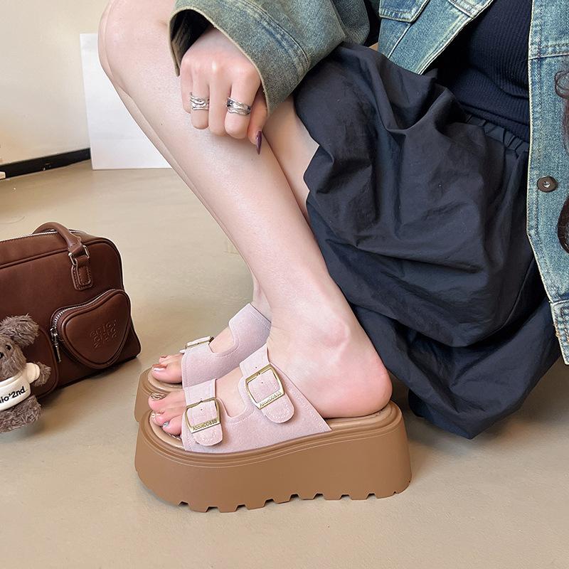 Muffin Thick-soled Cool Slippers Women's Summer Wear New Small Beach Heel Sandals