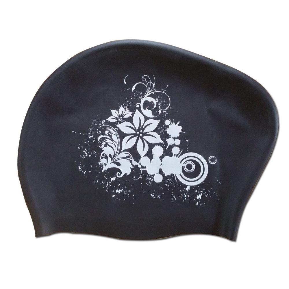 Женская силиконовая шапочка для плавания - длинные волосы, градиентный цвет, защита ушей