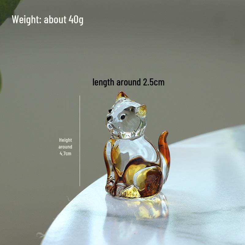 Креативные хрустальные фигурки животных Люли Цзыбо: Исцеляющие стеклянные поделки кошек и собак для рабочего стола