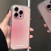 Роскошный градиентный розовый прозрачный чехол для телефона для iPhone 11 12 13 14 15 16 Pro Max X XR XS 8 Plus Модный противоударный бампер