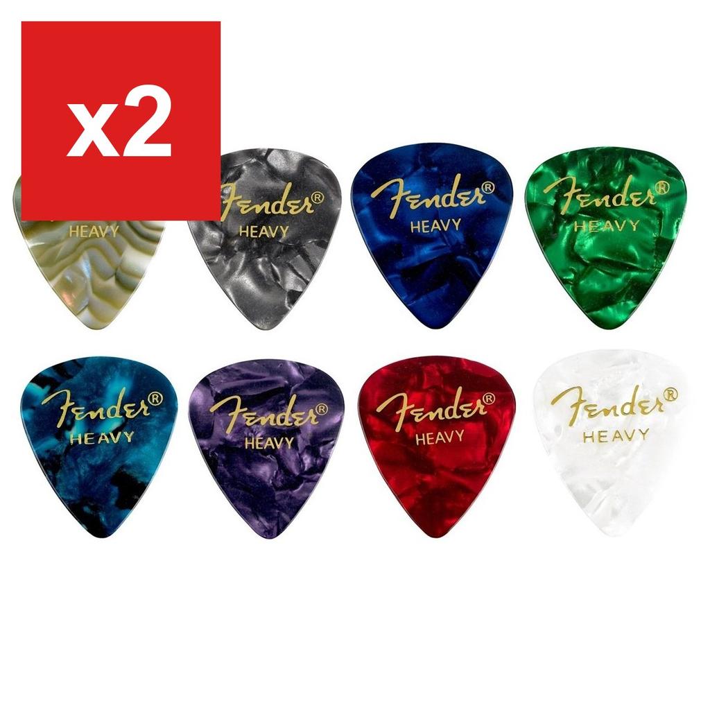 Guitar Picks Fender Teardrop Heavy, 8-Color Assortment (8-Pack)