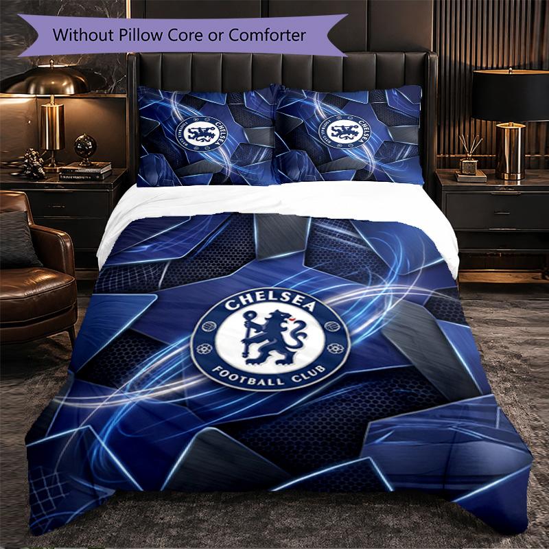 Набор постельного белья Chelsea FC, 3 предмета, мягкая микрофибра, пододеяльник с наволочками для спальни