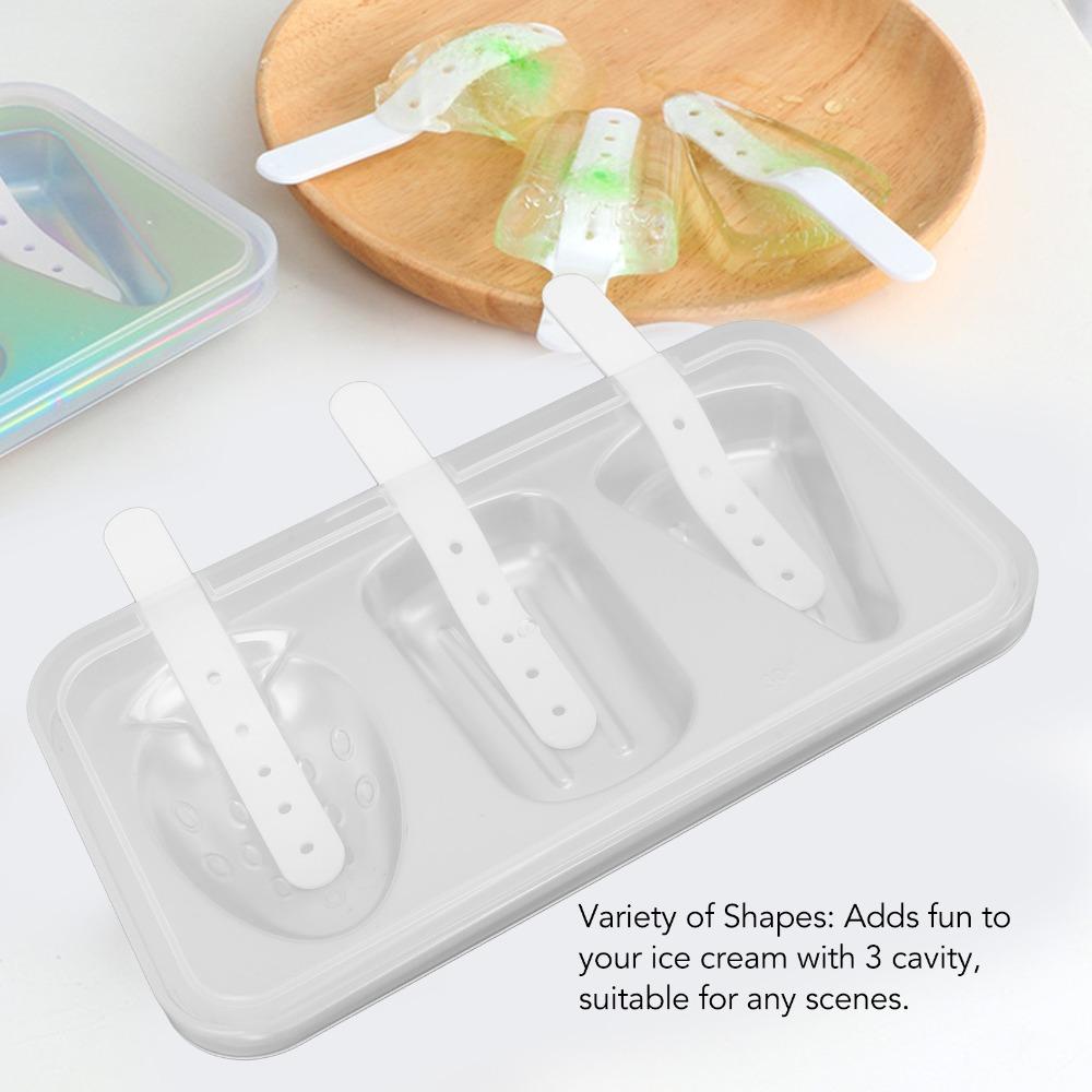 3 Cavity Ice Pop moulds With Lid Ice Pop Maker Versatile Popsicle moulds For Kitchen