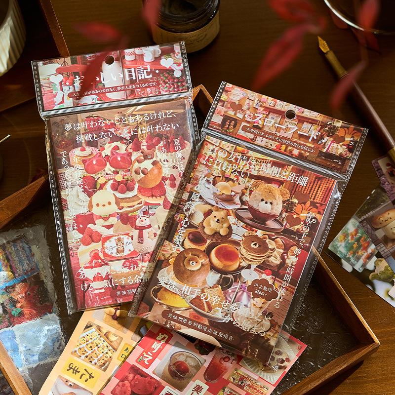 Scrapbook Japanese Cuisine Collection Sticker Book Japanese Ancient Style Material Paper Mobile Phone Back Sticker Stationery