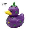 Solid Resin Statues Funny Orange Eggplant Duck Figurine, Fruit Vegetable Statue, Adorable Desk Whimsical Animal Sculptures Decor for Car Dashboard