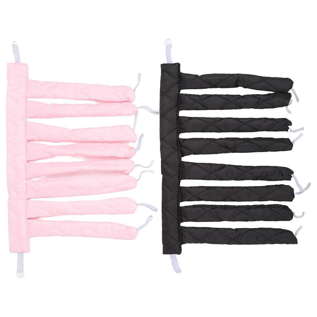 Heatless Curling Ribbon 2 Pcs Big Wavy Fluffy Curling Hair Sleep Curling Hair Headband Pink Black