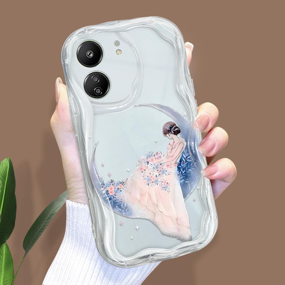 Милый мультяшный узор, кремовая текстура, мягкий силиконовый чехол с волнистыми краями, чехол для телефона Xiaomi Redmi