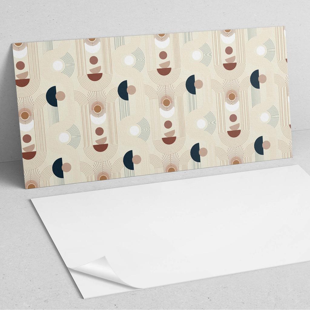 Okładzina Winylowa Samoprzylepna Z Grafiką Do Kuchni 120X60 Cm Abstrakcyjny Wzór Geometryczny