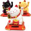 Solar-Powered Waving Mini Lucky Cat Car Ornament, 1pc | Available In 3 Colors, Perfect for Dashboard Decoration or Office Decor, Ideal Christmas Gift