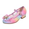 Fashion Girls' Leather Princess Shoes 2025 Children's Shoes Round-Toe Soft-Sole Girls High Heel Princess Crystal Party Dance Shoes