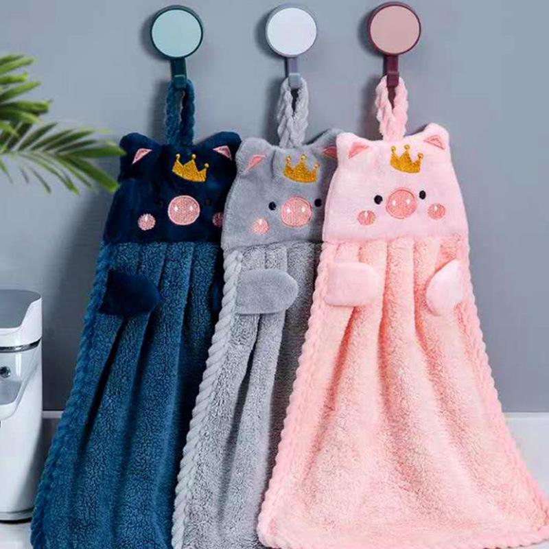 Cartoon Animal Coral Fleece Hand Towel