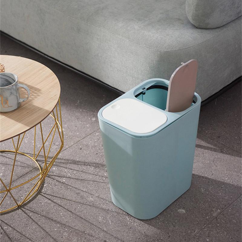 Мусорное ведро для кухни с крышкой, бытовая классифицированная и влажная сортировочная корзина для мусора (12L ) Мусорные корзины для дома Bin