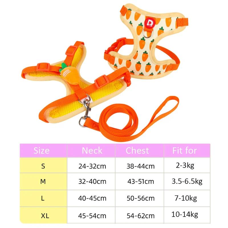 Cute Fruit Dog Cat Harness & Leash Set Adjustable Soft Puppy Kitten Walking Gear Breathable Summer Outdoor Accessories