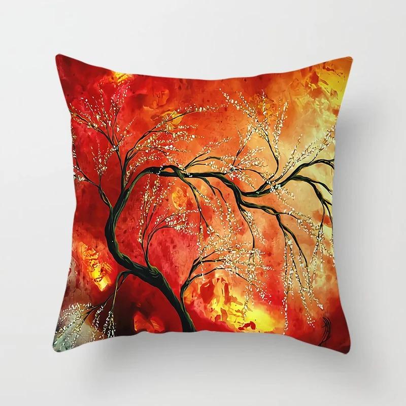 Creative Tree Pattern Pillowcase Interior Decoration Office Living Room Home Pillowcase