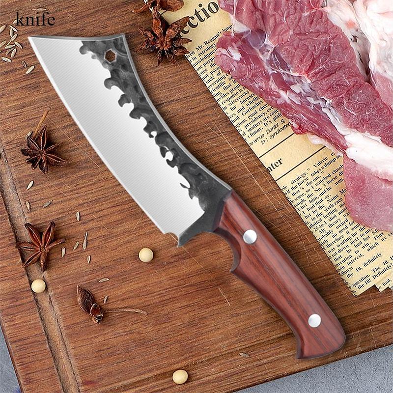 2pcs Sharp Beef Knives Hand-forged Stainless Steel Boning Slaughtering Knife Household Peeling Fruit Knife