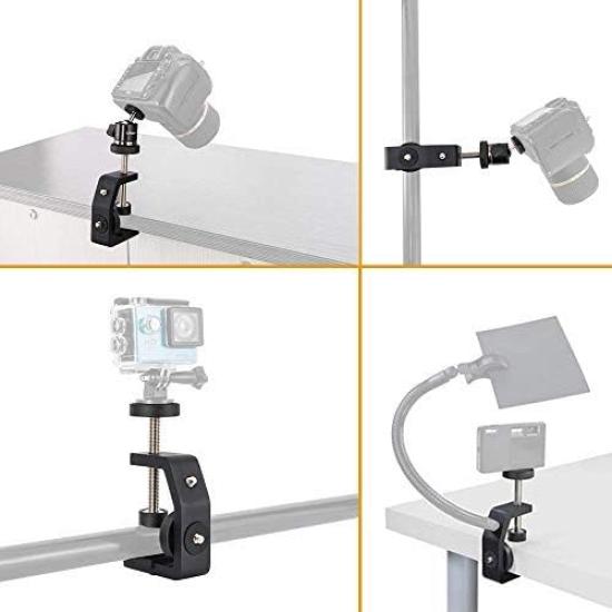 UTEBIT Clamp Camera Head Set with Camera Load Capacity Projector Reinforced Can Be Installed on Widths of 60mm or Ball Shoe For 1/4 Screw, Stand,