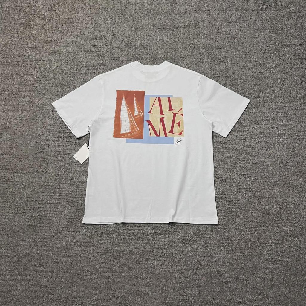 Футболка с круглым вырезом ALD Hip Hop High Street Patterned - унисекс с коротким рукавом для лета