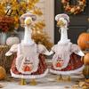 Festive Goose Clothes for Harvest Celebrations Thanksgiving Porch Outfits 23" Statue, Fall Maple Leaf Reusable Outfit 23 Inch Statues Pumpkin Clothes,